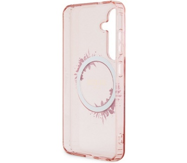 Guess Flowers Wreath Back Case - Samsung Galaxy S24 - Roze Roze