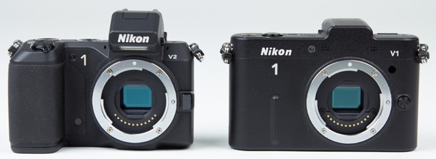 Nikon 1 V2 versus Nikon 1 V1 front 610px Nikon 1 V2 versus Nikon 1 V1 front 610px