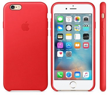 Apple Originele Hard Cover echt leer Rood voor iPhone 6/6S Rood