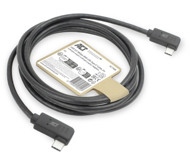 ACT USB 3.0 10Gbps 60W USB Type-C (haaks links/rechts) naar USB Type-C (haaks links/rechts) kabel, 1 meter