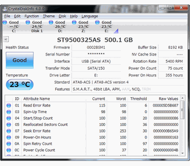 CrystalDiskInfo 4.0.0 screenshot