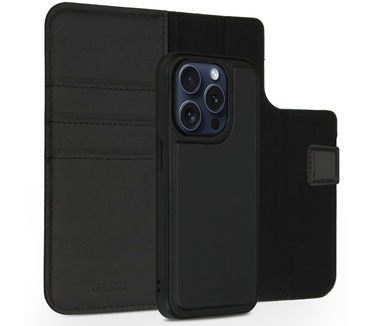 Accezz Premium Leather 2 in 1 Wallet Bookcase iPhone 15 Pro - Zwart
