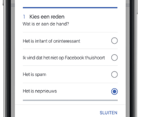 Facebook nepnieuws project