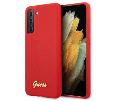 Guess Silicone Retro Back Cover - Samsung Galaxy S21 Plus - Rood Rood