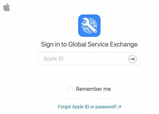 Apple GSX loginpagina