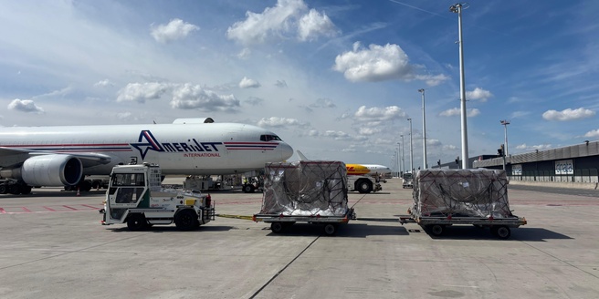 Autonome vrachttrekker op Brussels Airport. Bron: Brussels Airport