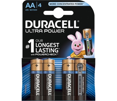 Duracell Ultra Power alkaline AA-batterijen, verpakking van 4