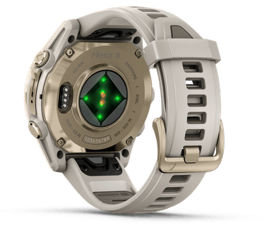 Garmin fēnix 8, 43mm, RVS body, Sapphire Glass, Goud (Beige)