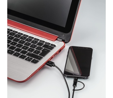Hama 1m, USB2.0-A/USB2.0 Micro-B + USB2.0-C
