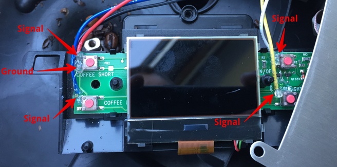 espresso Raspberry Pi 2 knoppen