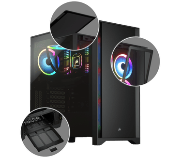 Corsair 4000D Tempered Glass, Black