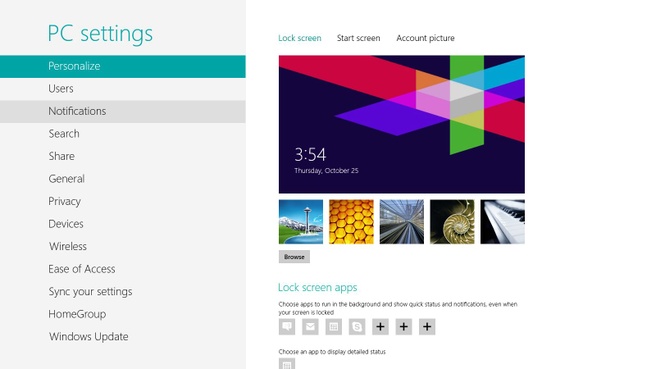 Windows 8 PC Settings