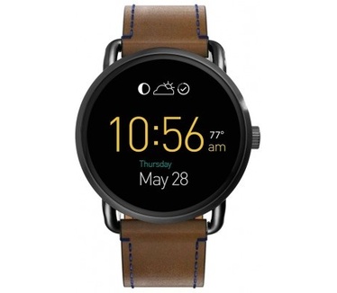 qMust Lederen armband voor Fossil Q Wander - Coffee