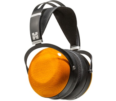 HiFiMAN SUNDARA Hi-Fi-hoofdtelefoon met gesloten achterkant voor over het oor, met magnetische stealth-magneet, bedraad, met afneembare kabel en houten oorschelpen (Geel)