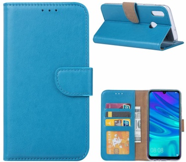 Luxe Lederen Bookcase hoesje voor de Huawei P Smart 2019 - Blauw (P Smart 2019) Blauw