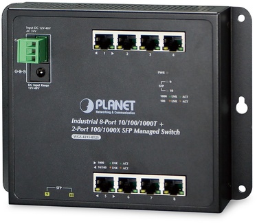 Planet WGS-4215-8P2S 8-poort, 2-SFP Wallmount Industriële High Power POE Switch