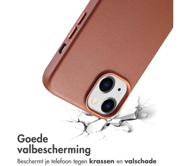 Accezz MagSafe Leather Backcover iPhone 14 - Bruin
