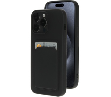 Mobiparts Classic TPU Case with Cardholder Apple iPhone 15 Pro Max Matt Black