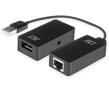 ACT AC6063 USB 2.0 Extender set over UTP, tot 50 meter Zwart