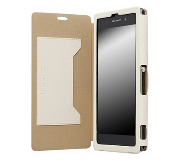 Krusell Sony Xperia Z1 Krusell Malmö Bookstyle Flip Case Wit