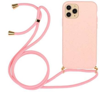 qMust Soft TPU Apple iPhone 12/12 Pro hoesje met koord - Roze