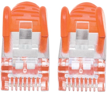 Intellinet Network Patch Cable, Cat5e, 7.5m, Orange, CCA (Copper Clad Aluminium), F/UTP (cable unshielded/twisted pair - all three pairs wrapped in foil), PVC, RJ45 Male to RJ45 Male, Gold Plated Contacts, Snagless, Booted