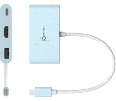 j5create JCA379EC-N Milieuvriendelijke USB-C® naar HDMI™ en USB™ Type-A met stroomvoorziening