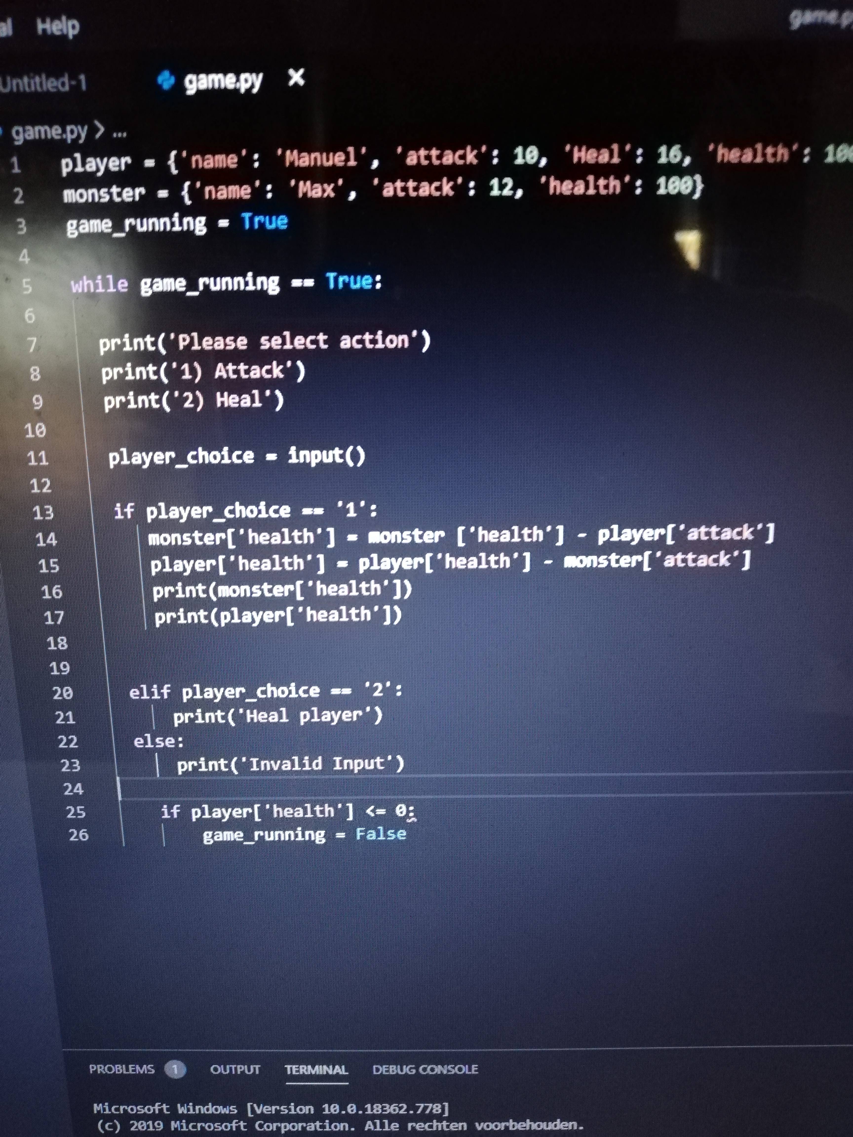 [Python] unindent error - Softwareontwikkeling - GoT