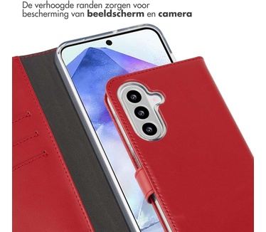 Selencia Echt Lederen Bookcase Samsung Galaxy A26 - Rood