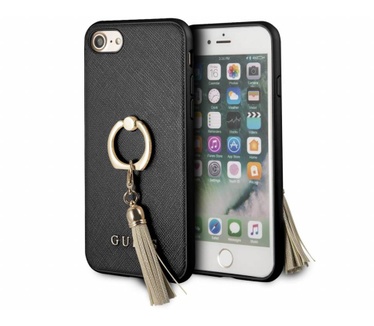 Guess Originele Saffiano Ring Back Cover Hoesje voor de Apple iPhone 6 / 6S / 7 / 8 - Zwart (iPhone 6 / 6S / 7 / 8) Zwart