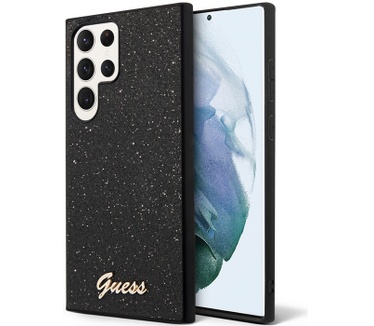 Guess Glitter Back Case - Samsung Galaxy S24 Ultra (S928) - Zwart Zwart
