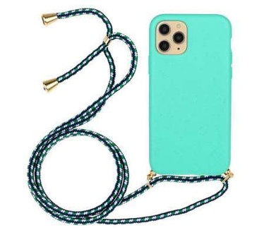 qMust Soft TPU Apple iPhone 12/12 Pro hoesje met koord - Blauw