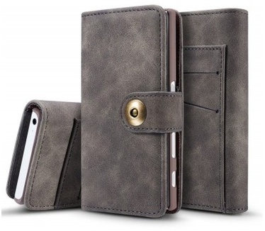 qMust Sony Xperia X Compact 2 in 1 Wallet Case - Uitneembaar Back Cover - Grijs