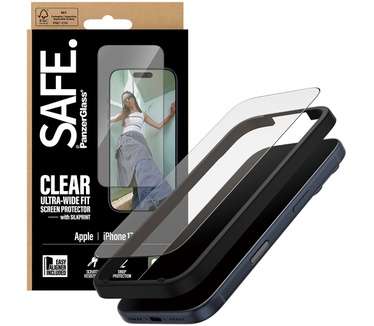 PanzerGlass SAFE. by PanzerGlass® Screen Protector w. Black Frame iPhone 17 Pro | Ultra-Wide Fit w. EasyAligner