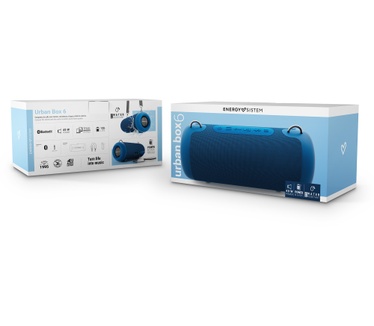 Energy Sistem Urban Box 6 Navy draagbare luidspreker met Bluetooth® 5.0 True Wireless Stereo 40W (spatwaterdicht IPX6), Power Bank, spatwaterdicht, audio-ingang, blauw