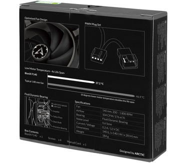 Arctic BioniX F140 (Grey) - Gaming Fan with PWM PST