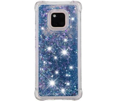 qMust Huawei Mate 20 Pro Glitter Hoesje Blauw Transparant