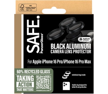 PanzerGlass SAFE by PG Cam Blk iPhone 16 6.1/6.7