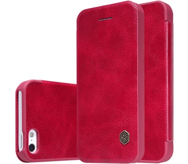 Nillkin Qin PU Leather BookCase voor Apple iPhone 5/5S/SE - Rood