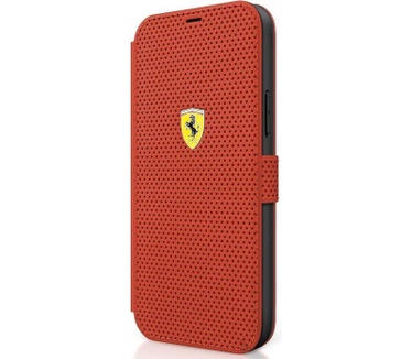 Ferrari Perforated Book Case - Apple iPhone 12 Mini (5.4") - Rood Rood