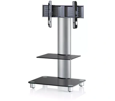 VCM Morgenthaler Bilano TV-voet Zilver/Zwart glas