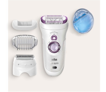 Braun Silk-épil 9 9-710 Epilator Voor Vrouwen Voor Langdurige Ontharing, Wit/Paars