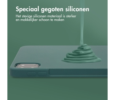 Accezz Liquid Silicone Backcover met penhouder iPad Pro 11 (2018 - 2022) - Donkergroen