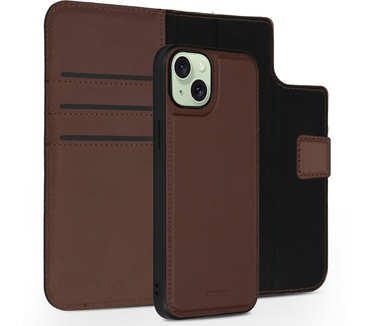 Accezz Premium Leather 2 in 1 Wallet Bookcase iPhone 15 Plus - Bruin