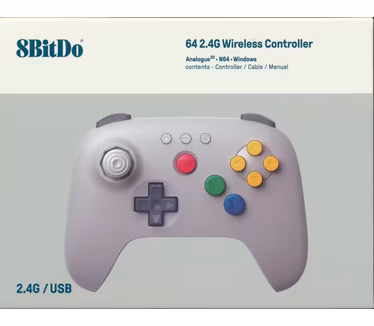 8Bitdo 64 Wireless 2.4G Classic Grey - Controller