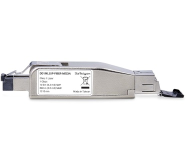 Startech.com Gigabit Glasvezel naar RJ45 Ethernet Media Converter Dongle, Optical Singlemode 10km/Multimode 800m, PoE Voeding, Compact Ontwerp, Stalen Behuizing, Micro Mini, TAA
