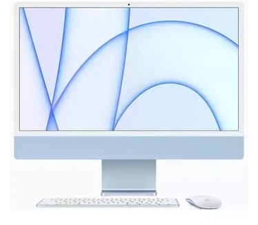 Apple iMac 24" (2021) M1, 8-core GPU, 8GB, 512GB ssd (Qwerty toetsenbord met numpad en TouchID), Blauw