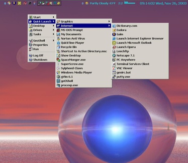 GeoShell screenshot (groot)