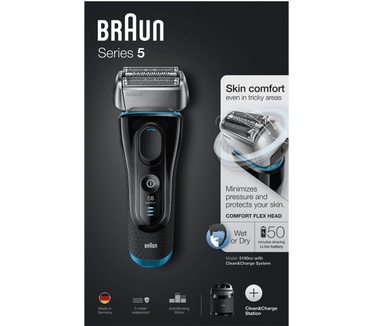 Braun Series5 5190cc Elektrisch Scheerapparaat Man, Clean&Charge, Nat En Droog Scheerapparaat