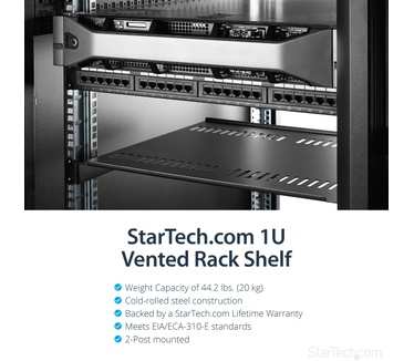 Startech.com Ventilerend 1U schap voor server rack 16" / 40,6 cm diep